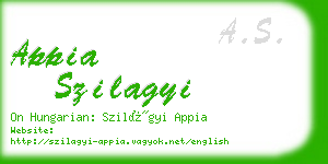 appia szilagyi business card